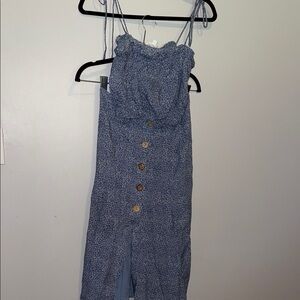 Blue Floral Button-Down Skirt Set